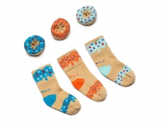 *Donut Socks Blueberry Orange 3 pr