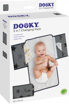 Dooky 3 in 1 Matkahoitoalusta Grey Stars