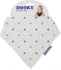 *Dooky Dribble Bib Light Grey Crowns