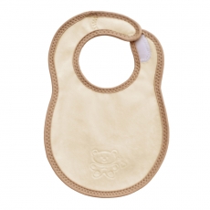 BIBETTA Plush Newborn Baby Bib, Cream