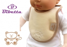 BIBETTA Plush Newborn Baby Bib, Cream