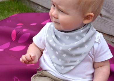 BIBETTA Baby Dribble Bib kaulalappu Grey Star