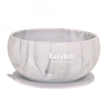 *EASYTOTS Marbellous Bowl Ruokakulho silikoni, Harmaa-marmori