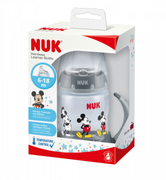 NUK First Choice Mickey Temp Control Nokkapullo värilaj 150 ml  