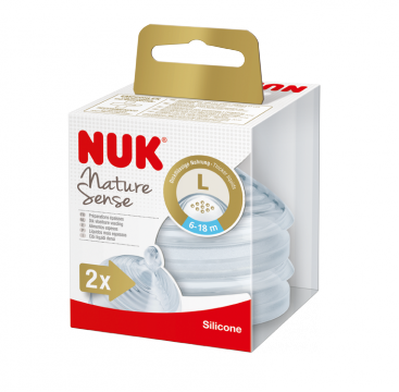 *NUK Nature Sense Silikonipullotutit, 6-18kk L