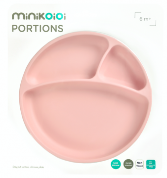MINIKOIOI Portions pink Lautanen silikon 