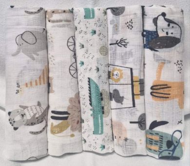EGAKids Harsoliinat 100% puuvillaa 70x80 cm 5 kpl/pkt 7473