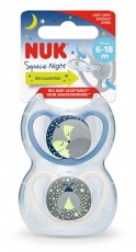 NUK Space Night Silikoni 6-18kk Huvitutit  