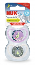 NUK Space Night Silikoni 6-18kk Huvitutit  