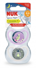 *NUK Space Night Silikoni 0-6kk Huvitutit  